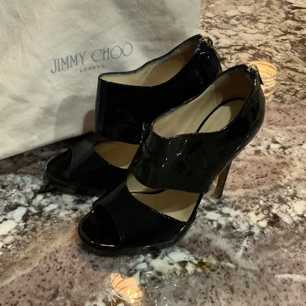 Jimmy Choo Black Patent Leather Heels